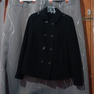 Bdg. S black wool blend pea coat